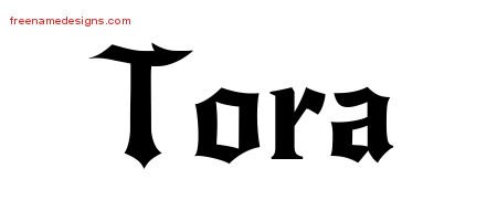 Tora Gothic Name Tattoo Designs