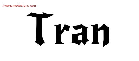 Tran Gothic Name Tattoo Designs