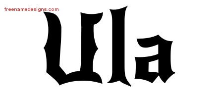 Ula Gothic Name Tattoo Designs