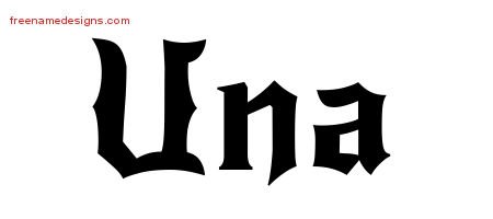 Una Gothic Name Tattoo Designs