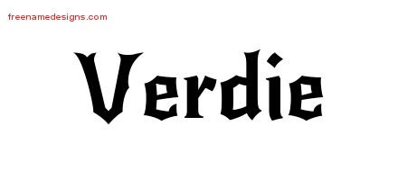 Verdie Gothic Name Tattoo Designs