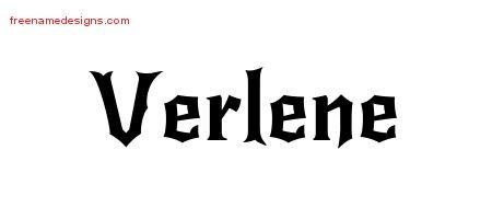 Verlene Gothic Name Tattoo Designs