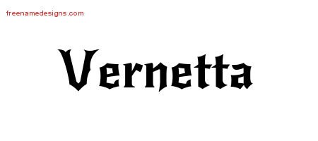Vernetta Gothic Name Tattoo Designs