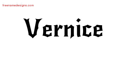 Vernice Gothic Name Tattoo Designs