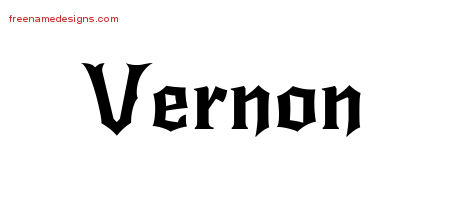 Vernon Gothic Name Tattoo Designs