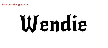 Wendie Gothic Name Tattoo Designs