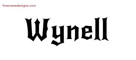 Wynell Gothic Name Tattoo Designs