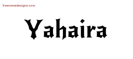 Yahaira Gothic Name Tattoo Designs