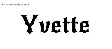 Yvette Gothic Name Tattoo Designs