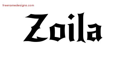Zoila Gothic Name Tattoo Designs