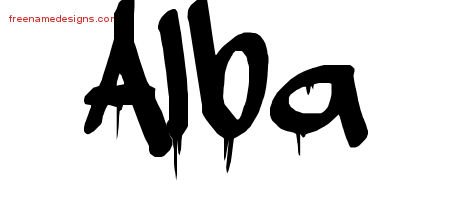Alba Graffiti Name Tattoo Designs