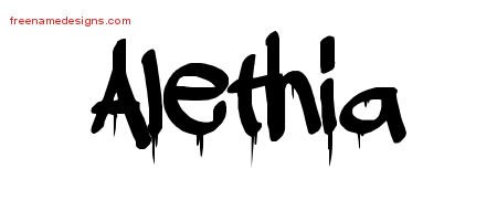 Alethia Graffiti Name Tattoo Designs