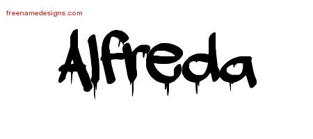 Alfreda Graffiti Name Tattoo Designs