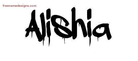Alishia Graffiti Name Tattoo Designs
