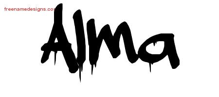 Alma Graffiti Name Tattoo Designs