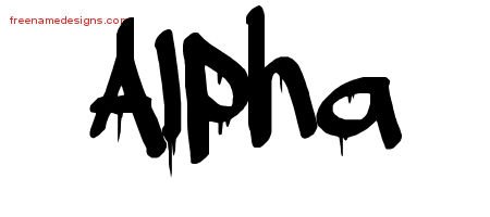 Alpha Graffiti Name Tattoo Designs