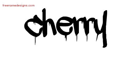 Cherry Graffiti Name Tattoo Designs