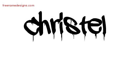 Christel Graffiti Name Tattoo Designs
