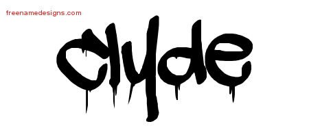 Clyde Graffiti Name Tattoo Designs