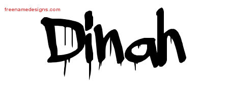 Dinah Graffiti Name Tattoo Designs