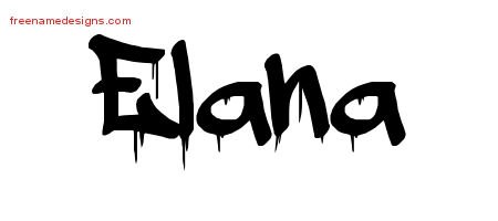 Elana Graffiti Name Tattoo Designs