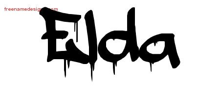Elda Graffiti Name Tattoo Designs