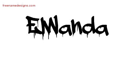 Elwanda Graffiti Name Tattoo Designs