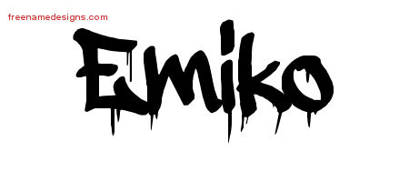 Emiko Graffiti Name Tattoo Designs