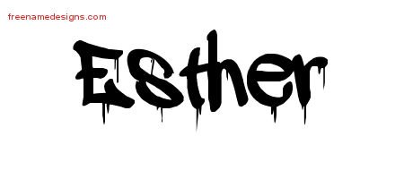 Esther Graffiti Name Tattoo Designs