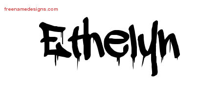 Ethelyn Graffiti Name Tattoo Designs