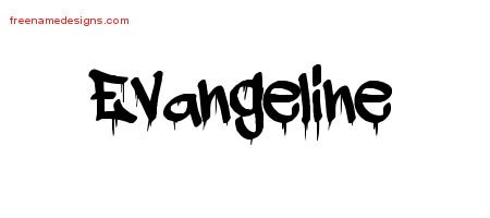 Evangeline Graffiti Name Tattoo Designs