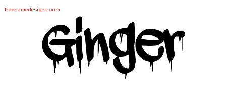 Ginger Graffiti Name Tattoo Designs