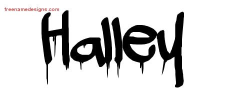 Halley Graffiti Name Tattoo Designs