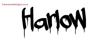 Harlow Graffiti Name Tattoo Designs