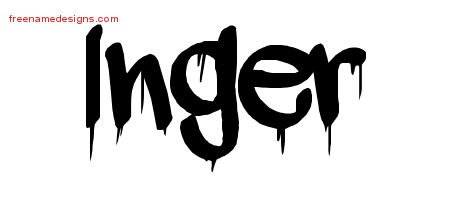 Inger Graffiti Name Tattoo Designs