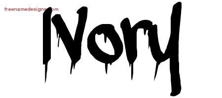 Ivory Graffiti Name Tattoo Designs