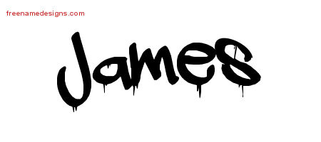 James Graffiti Name Tattoo Designs