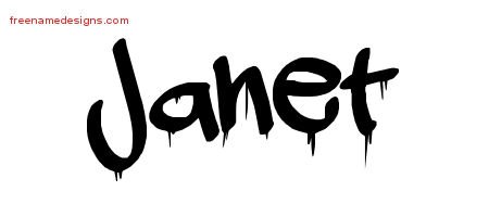 Janet Graffiti Name Tattoo Designs