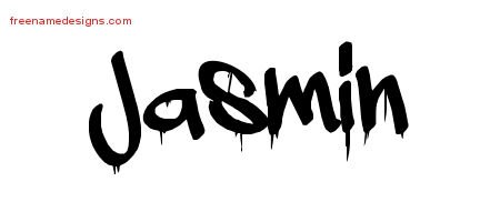 Jasmin Graffiti Name Tattoo Designs