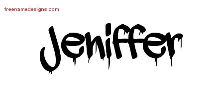 Jeniffer Graffiti Name Tattoo Designs