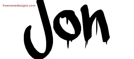 Jon Graffiti Name Tattoo Designs