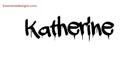 Katherine Graffiti Name Tattoo Designs