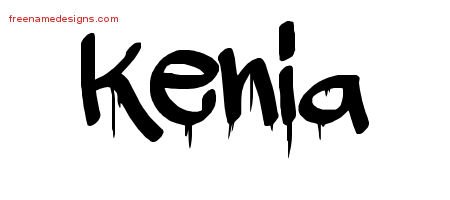 Kenia Graffiti Name Tattoo Designs