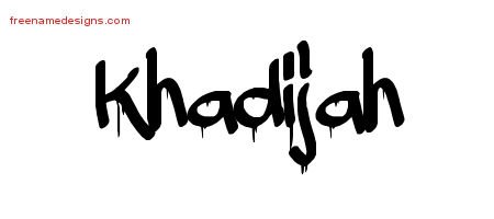 Khadijah Graffiti Name Tattoo Designs