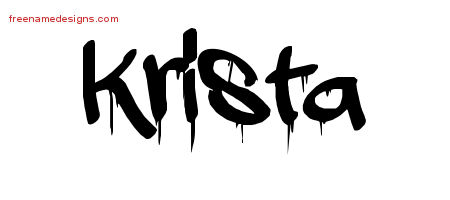 Krista Graffiti Name Tattoo Designs