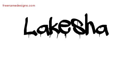 Lakesha Graffiti Name Tattoo Designs