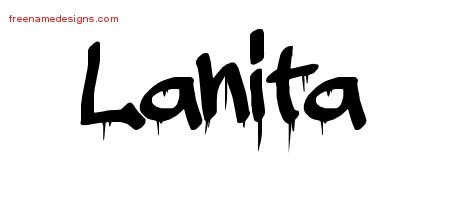Lanita Graffiti Name Tattoo Designs
