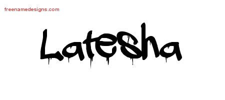 Latesha Graffiti Name Tattoo Designs