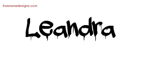 Leandra Graffiti Name Tattoo Designs