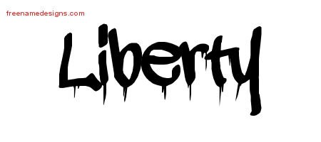 Liberty Graffiti Name Tattoo Designs
